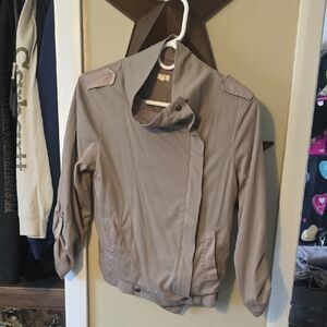 J. Crew Women's Taupe Asymmetric Bomber Jacket